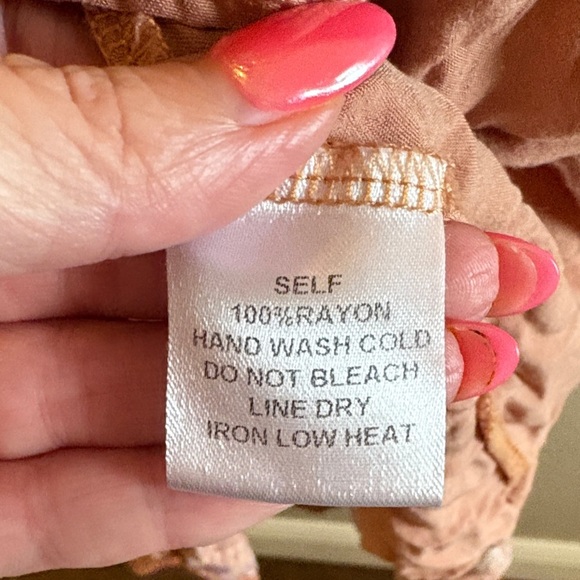 Bluivy Floral Bohemian Dress in Orange and Purple/ Size small - Picture 6 of 12